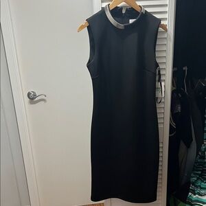 Calvin Klein Black and Gold Midi Dress
